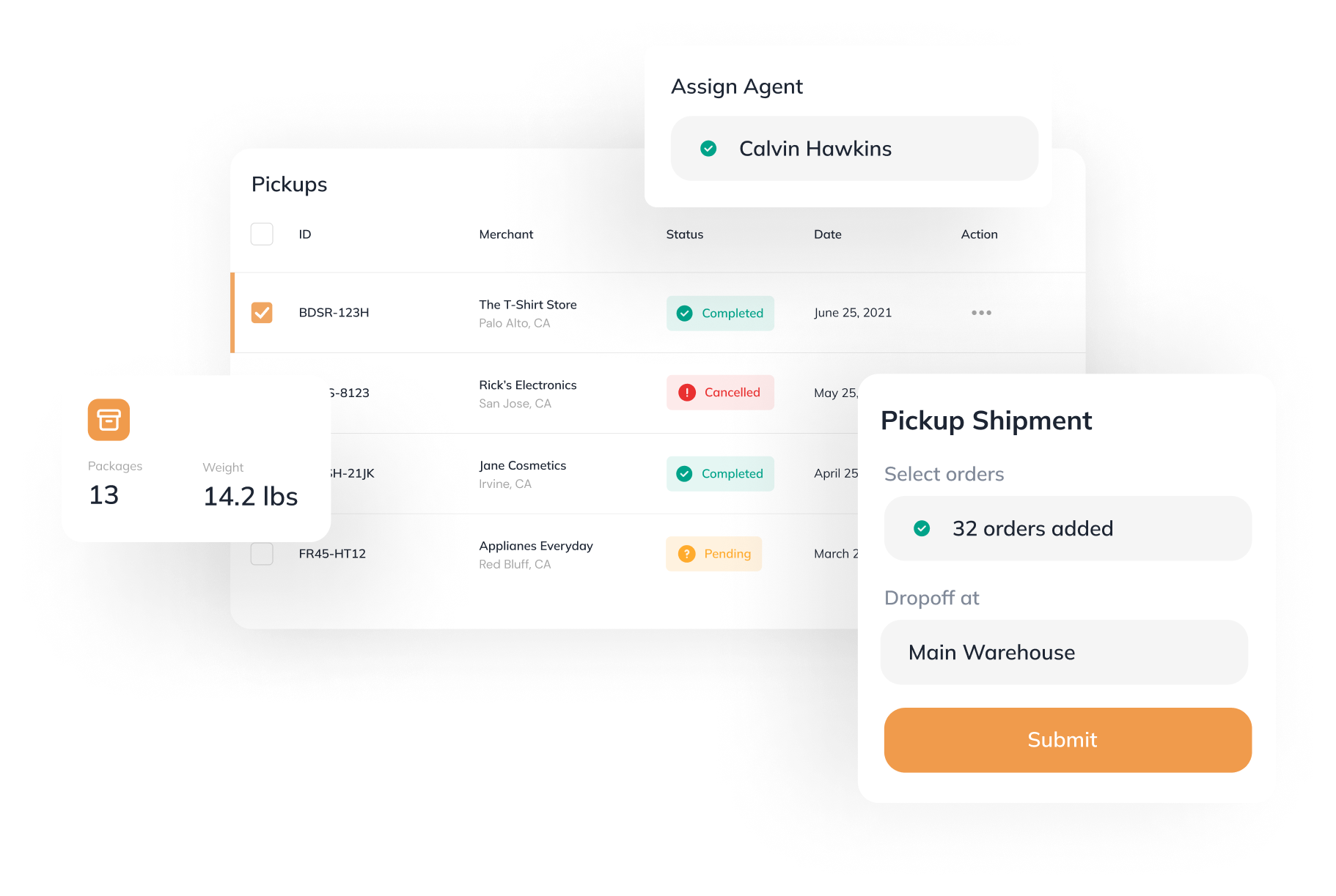 Transparent first mile delivery display